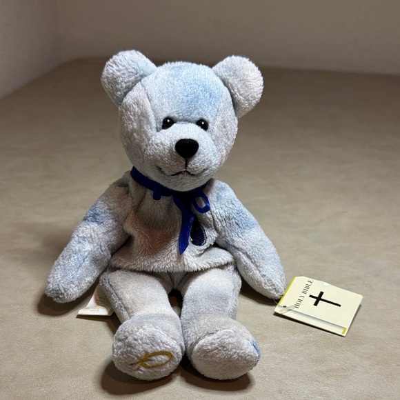 Holy Bible - Purity - 2000 Blue and White Plush Teddy Bear - Picture 1 of 2